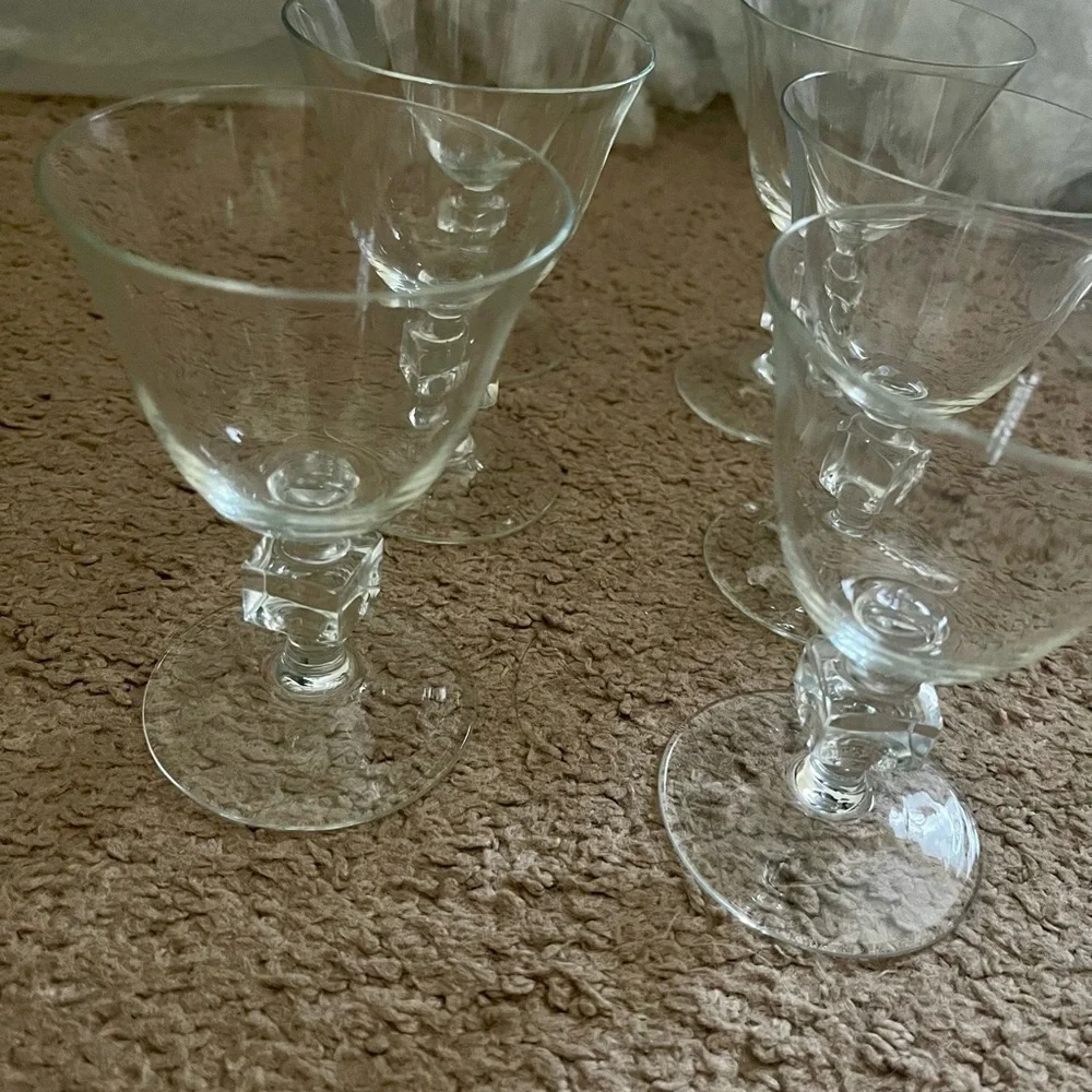 Set of 6 Small Glass Goblets